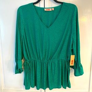 EVRI Green Leopard Print blouse - Plus